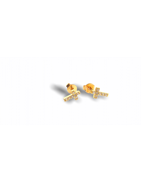 Pendientes Cruz Mini de Acero