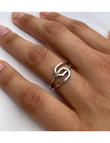 Anillo Dos Gotas en Plata 1ª ley
