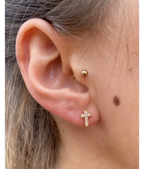 Pendientes Cruz Mini de Acero