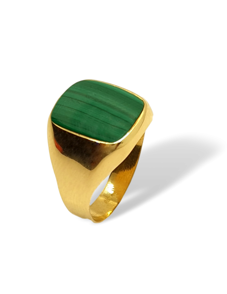 Anillo de Oro 18k con Malaquita