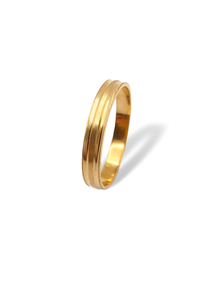 Alianza de Matrimonio con Relieve en Oro 18k