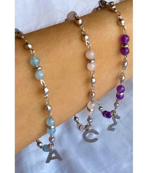 Pulsera Piedra Aguamarina Personalizada