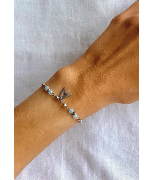 Pulsera Piedra Aguamarina Personalizada