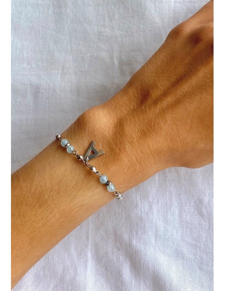 Pulsera Piedra Aguamarina Personalizada