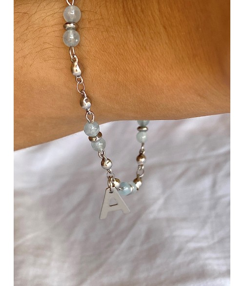 Pulsera Piedra Aguamarina Personalizada