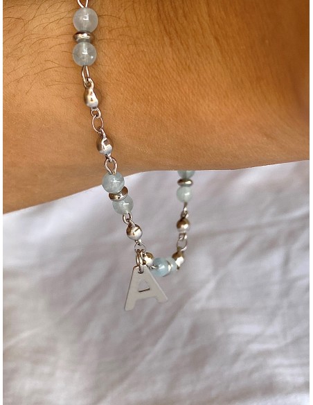 Pulsera Piedra Aguamarina Personalizada