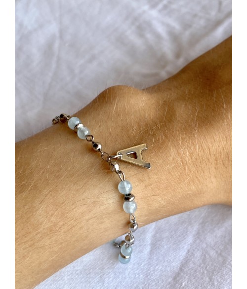 Pulsera Piedra Aguamarina Personalizada