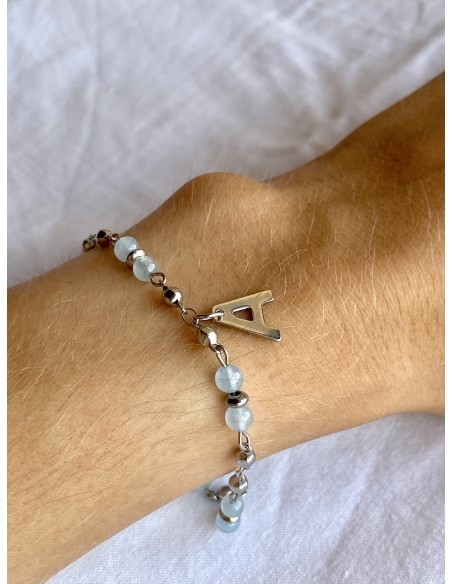 Pulsera Piedra Aguamarina Personalizada