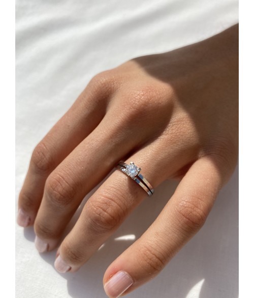 Anillo de Diamante Solitario con...