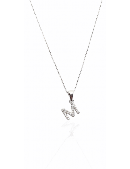 Colgante Inicial Personalizada en Plata con Circonitas