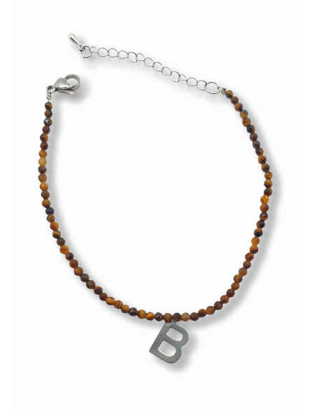 Pulsera Piedra Ojo de Tigre Personalizada