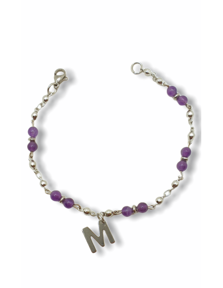 Pulsera Piedra Amatista Personalizada