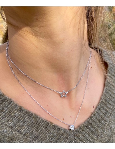 Colgante de Plata Estrella con Circonitas