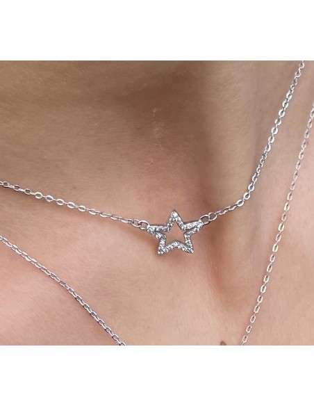 Colgante de Plata Estrella con Circonitas