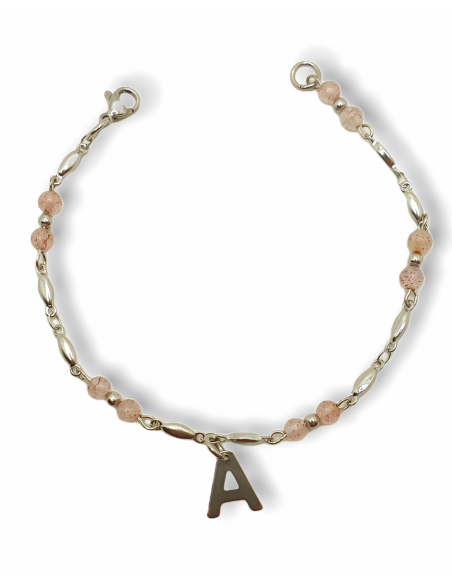 PULSERA CUARZO ROSA PERSONALIZADA