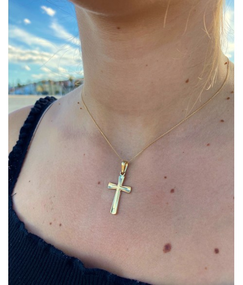 Cruz de Oro 18k Doble