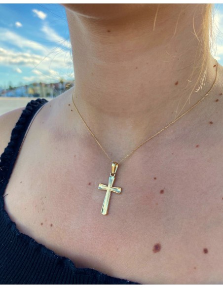 Cruz de Oro 18k Doble