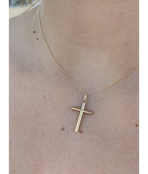 Cruz de Oro 18k Tubo