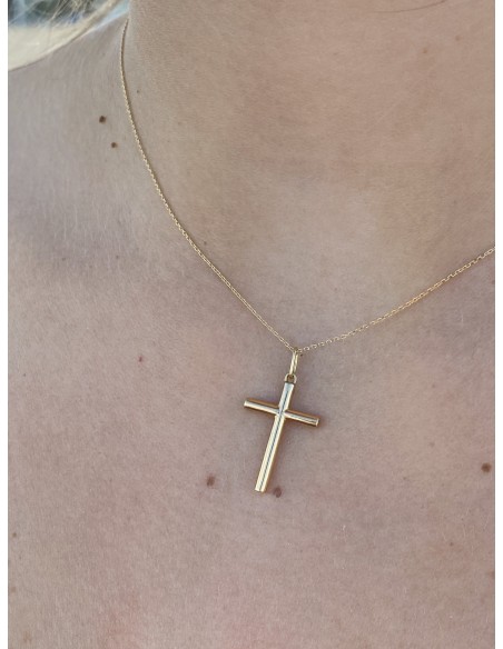 Cruz de Oro 18k Tubo