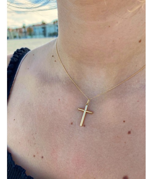 Cruz de Oro 18k Tubo