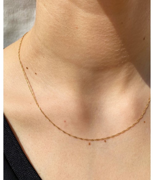 Cadena de Oro 18k Trenzada Singapur