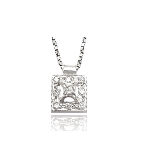 Colgante Cuadrado con Diamantes en...
