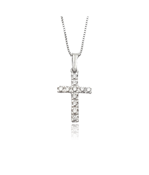 Colgante Cruz con Diamantes en Oro...