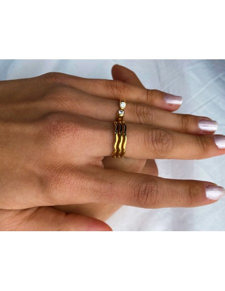 Anillo de Oro 18k Tres Olas