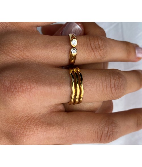 Anillo de Oro 18k Tres Olas
