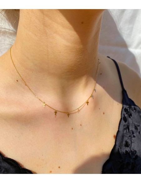 Collar de Cruces en Oro 18