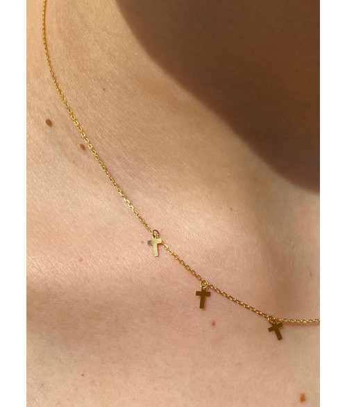 Collar de Cruces en Oro 18