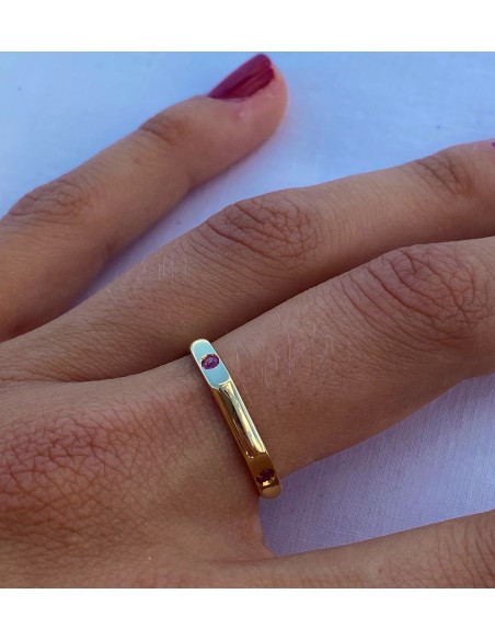 Anillo en Oro 18k con Rubí Octógono