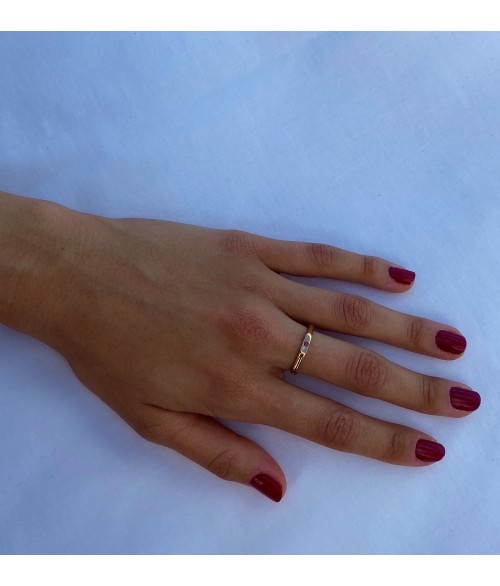 Anillo en Oro 18k con Rubí Octógono