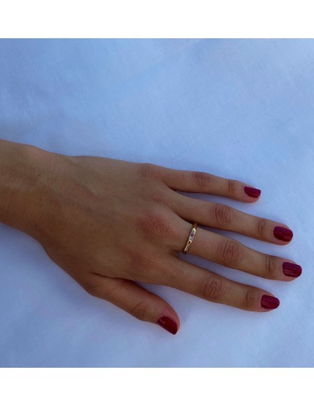 Anillo en Oro 18k con Rubí Octógono