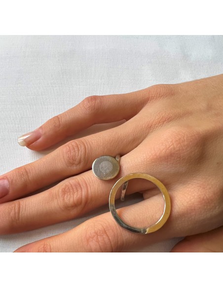 Anillo de Plata Dos Lunas