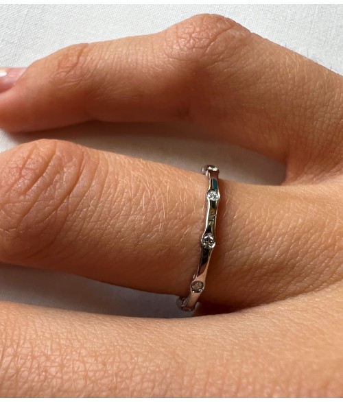 Anillo de Oro Blanco 18k con...
