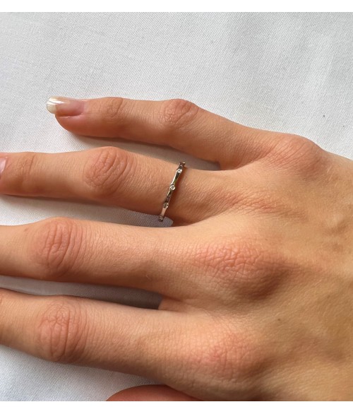Anillo de Oro Blanco 18k con...