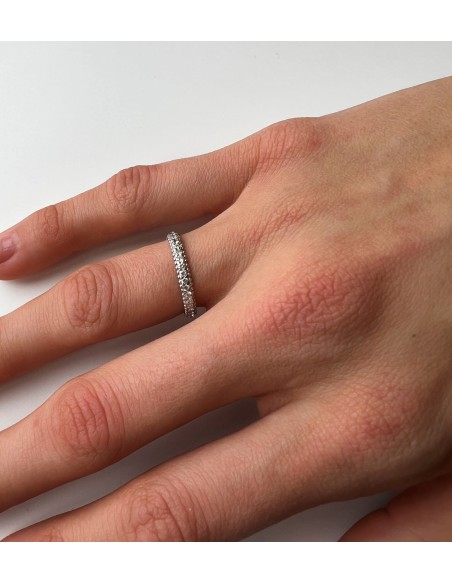Anillo de Oro Blanco 18k con Diamantes