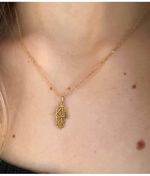Colgante Mano de Fatima de Oro...