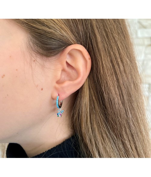 Pendientes de Aro Colgante Estrella...