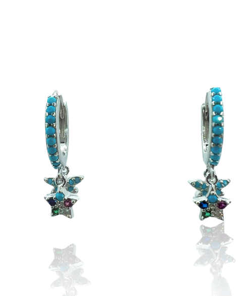 Pendientes de Aro Colgante Estrella...