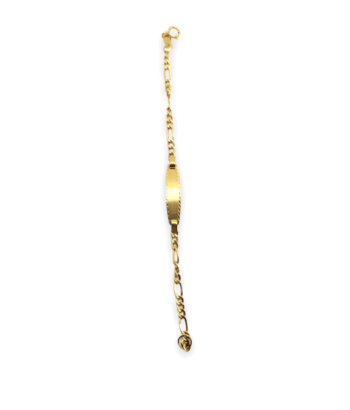 Pulsera de Bebé con Placa en Oro 18k