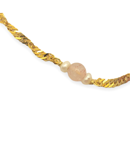 PULSERA SINGAPUR ROSE QUARZ
