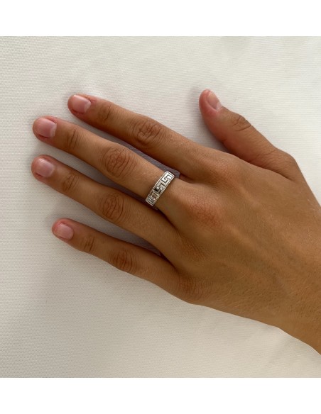 Anillo Greca en Oro Blanco 18k