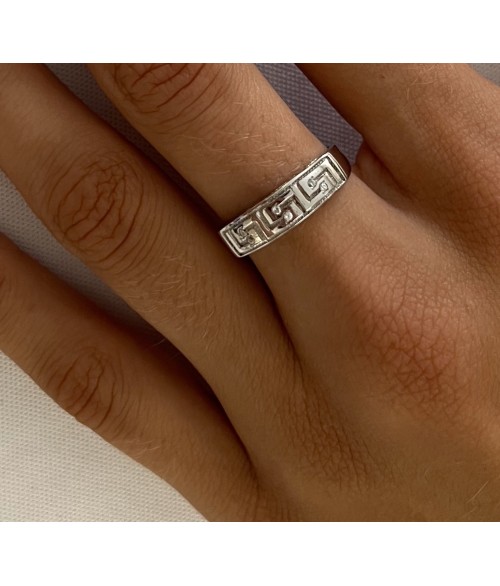 Anillo Greca en Oro Blanco 18k
