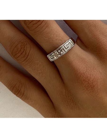 Anillo Greca en Oro Blanco 18k