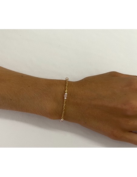 PULSERA SINGAPUR ROSE QUARZ