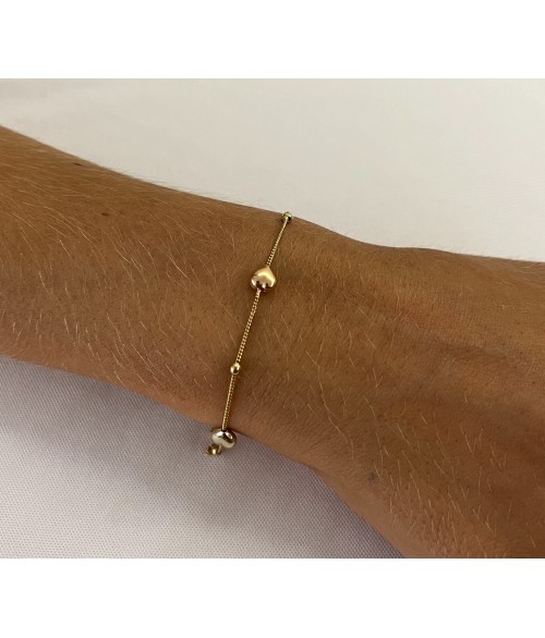 Pulsera Tres Corazones en Oro 18k