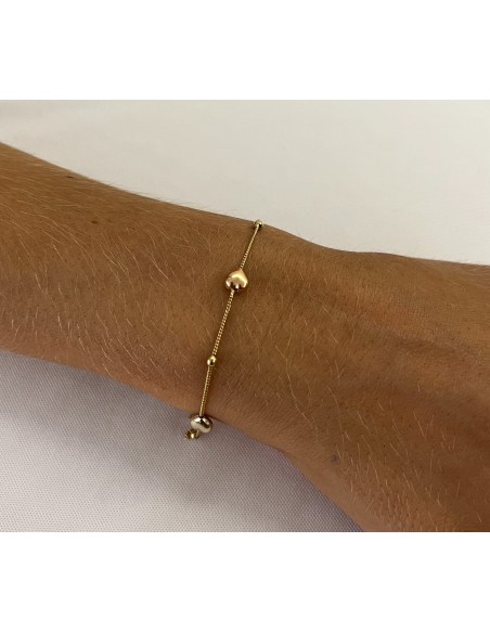 Pulsera Tres Corazones en Oro 18k