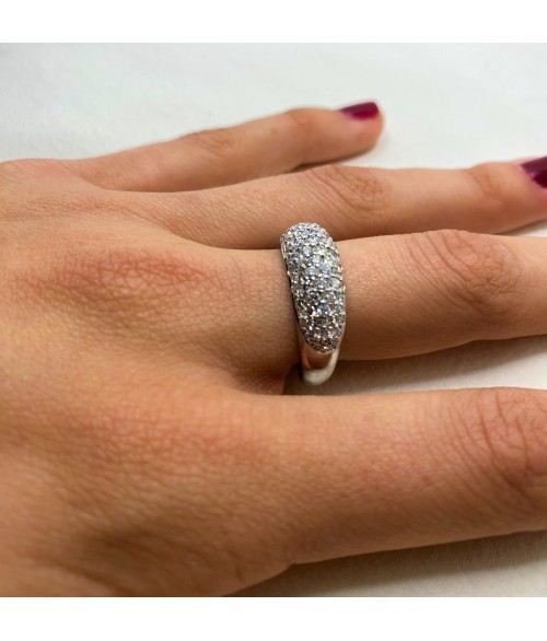 ANILLO PAVÉ DE ORO 1ª LEY CON DIAMANTES